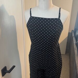 Old Navy Black and White Polka Dot Jumpsuit